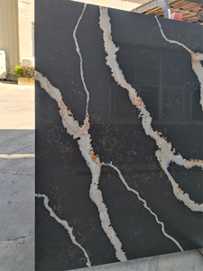 Nuova Lastra di Quarzo Nero Marquina in Pietra Artificiale di Lusso 2025, Finitura Lucida con Venature Vivaci - Product Image 5