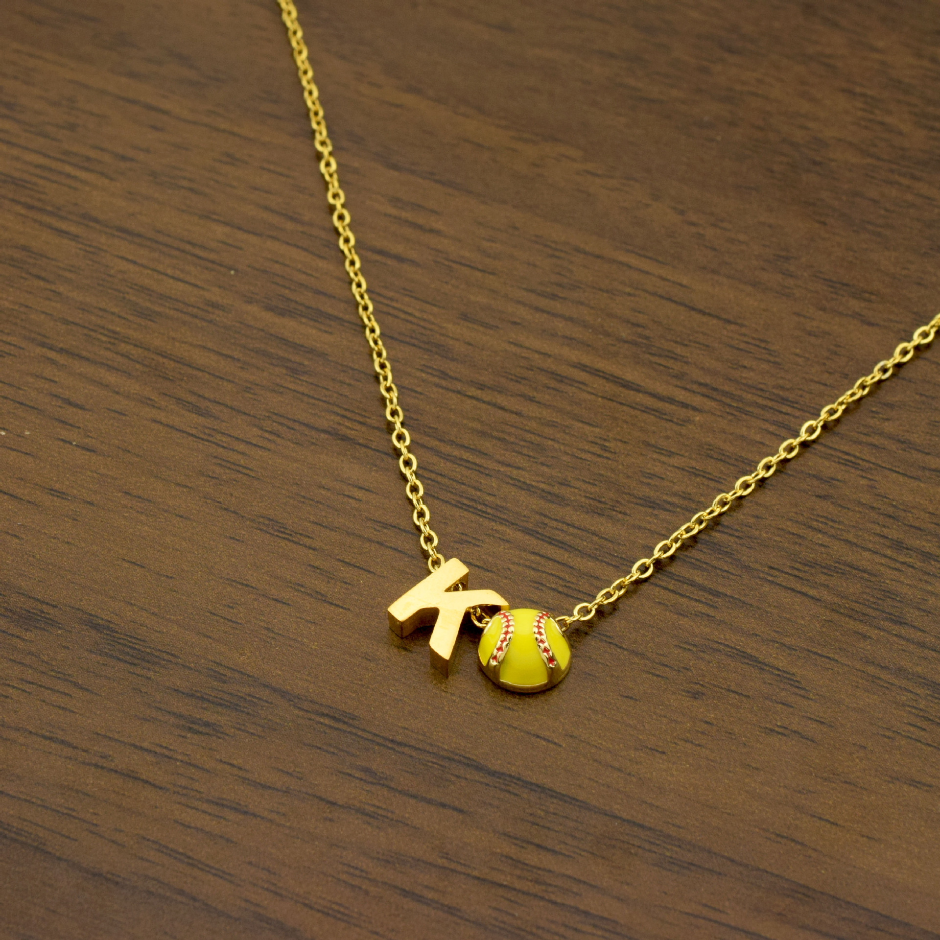 Collier lettre K en or 2160, barre de 457CM