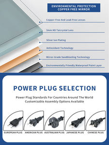 <span class=keywords><strong>Specchio</strong></span> da <span class=keywords><strong>Bagno</strong></span> Intelligente a Parete <span class=keywords><strong>con</strong></span> Luce LED, Bluetooth e Touch Screen, <span class=keywords><strong>Specchio</strong></span> Moderno Rettangolare per Appartamento - Product Image 6