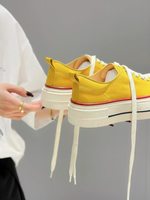 Espadrilles rétro à plateforme en toile à lacets, semelle épaisse, rehaussantes, respirantes, baskets décontractées pour femmes
