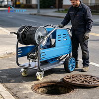 Máquina de Limpieza de Tuberías de Alcantarillado Portátil, Eléctrica, Industrial, con Ruedas, de Alta Presión