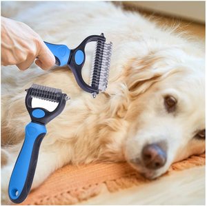 Set di Spazzole per Toelettatura 2-in-1 in Acciaio Inox, Pettine Doppio Lato per Rimozione Nodi e Pulizia, per Cani e Gatti - Product Image 5