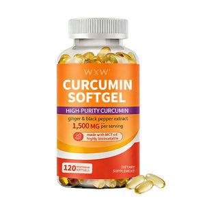 Capsules de curcumine à haute biodisponibilité 1500 mg, <span class=keywords><strong>gingembre</strong></span> et poivre noir, huile MCT, 120 unités, absorption supérieure pour le soutien des articulations - Product Image 1