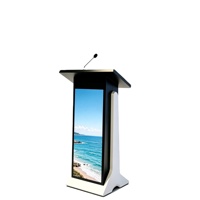 Écran LED de podium intérieur haute définition couleur, luminosité 800 cd, design fin, CMS basé sur le cloud, graphiques animés pour