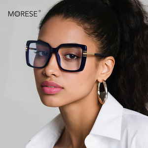แว่นตา MORESE 2270 สำหรับผู้หญิง เลนส์กรองแสงสีฟ้า ทรงสี่เหลี่ยมใหญ่ กรอบ TR90 สีดำใส สำหรับอ่านหนังสือและใช้งานคอมพิวเตอร์ - Product Image 1