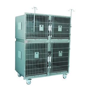Paslanmaz Çelik Basit Büyük Köpek Kafesi, 4 Kapılı, Güvenli ve Dayanıklı Metal Tepsili, Hastaneler/Veteriner Klinikleri ve İç/Dış Mekan Kullanımı için - Product Image 3