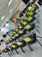 Chaise de formation pliable en tissu Foshan avec tablette d'écriture intégrée pour l'école, la salle de conférence, les étudiants, le personnel de bureau
