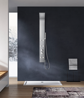 Colonne de douche en acier inoxydable brossé, robinet de bain led 304 colonne de douche de salle de bains panneau de douche mural fabricant ES005