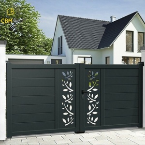 CBMmart House Puertas <span class=keywords><strong>de</strong></span> valla <span class=keywords><strong>de</strong></span> acero <span class=keywords><strong>de</strong></span> lujo Diseño Metal <span class=keywords><strong>Hierro</strong></span> forjado Doble columpio Entrada Puertas negras - Product Image 5