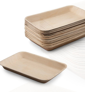 Dùng Một Lần Phân Hủy Sinh Học Vuông Areca Lá Tấm Tre Đồ Ăn Bộ Đồ Ăn Cho Nhà Hàng Dao Kéo - Product Image 1