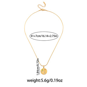 Mecylife hợp thời trang 12 thép không gỉ mạ vàng Vòng cổ với thiết kế kim cương phụ nữ hàng ngày mặc bản đồ vị trí - Product Image 5