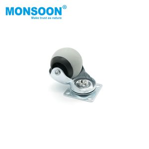 Roulettes de mobilier modernes de 2 pouces du fabricant, roulettes pivotantes à 360 degrés, roulettes en caoutchouc rondes pour bureau avec plaque - Product Image 2