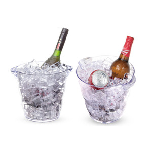 Seau à glace rond ondulé transparent en plastique <span class=keywords><strong>PS</strong></span> de <span class=keywords><strong>4</strong></span> litres pour champagne - Product Image 1