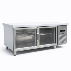 Réfrigérateur sous comptoir en acier inoxydable avec plan de travail, refroidisseur de <span class=keywords><strong>table</strong></span> à tuyaux en cuivre, réfrigérateur-banc de travail - Product Image 5