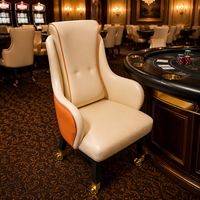 Chaise de casino haut de gamme SUCCESSOR avec base en bois massif, roulettes et siège à base métallique stable pour projets de salle de jeux