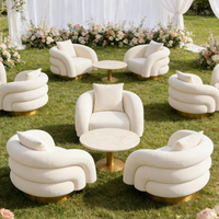 Canapé d'appoint individuel en velours, style moderne et luxueux, idéal pour événements et mariages - Vente Flash
