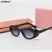 Lunettes de soleil ovales œil de chat inspirées des créateurs, unisexes, monture en métal + PC de luxe, miroir UV400, haute qualité, style vintage rétro, lunettes de soleil tendance