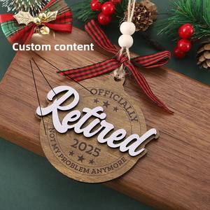 Patrón personalizado de doble capa grabado adorno colgante regalo de jubilación para profesores masculinos - Product Image 3