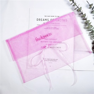 Wholesale Logo Printed Personalized <b>Gift</b> Pouch Packaging Organza Bag <b>Envelope</b> Large Pink Sheer Organza Flat Bags Cosmetics CH OP - Product Image 5