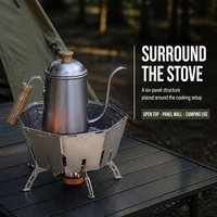 Panneau de protection hexagonal en acier inoxydable pour réchaud de camping, pour brûleur à gaz, ustensiles de cuisine et utilisation en extérieur