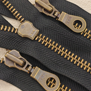 Vente d'usine <span class=keywords><strong>YKK</strong></span> #<span class=keywords><strong>8</strong></span> #5 Bronze Métal Zipper Open-end Haute Qualité Longueur Personnalisée pour Vêtements Veste Pantalon Jeans - Product Image 4