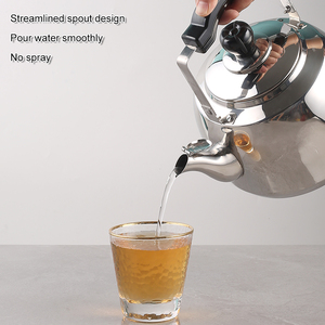 Théière élégante et moderne en acier inoxydable, bouilloire durable à fond plat, chauffe-eau rapide pour cuisinière à induction et à gaz - Product Image 3