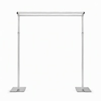 Support de toile de fond pliable 3m x 3m à double barre transversale réglable pour événements, mariage, décoration, base pliable, OEM ODM