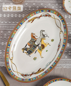 Sang trọng phong cách Châu Âu Bộ đồ ăn <span class=keywords><strong>jingdezhen</strong></span> goldrim gốm sứ xương sứ Bộ đồ ăn bao gồm bát tấm món ăn cho Sushi - Product Image 4