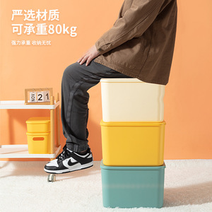 <b>Plastic</b> Storage <b>Boxes</b> With Lid Stackable Rectangle Toy Organizer For Living Room Bedroom Dormitory 6 Colors 5 Sizes - Product Image 4