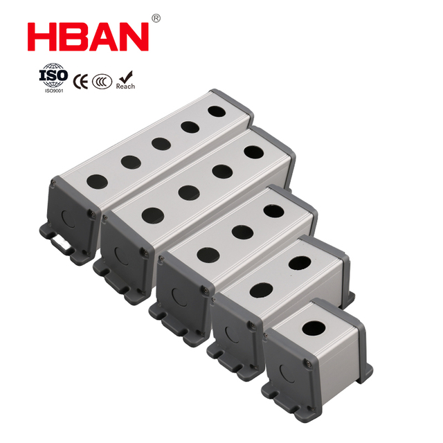 HBAN 22mm Button Enclosure Aluminum Alloy Shell Emergency Stop Station for Push Button Switch Box With/without Mounting Lugs