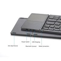Clavier mini pliable sans fil pour ordinateur portable et tablette, interface USB-C, pavé tactile, design ultra fin, touches multimédias étanches, nouveau