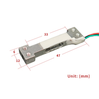 HY-639 Celda de Carga Mini de Aleación de Aluminio de 500g para Básculas de Cocina, Cafeteras, Comederos para Mascotas y Dispositivos de Pesaje Inteligentes