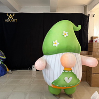 Costume gonflable personnalisé en tissu Oxford vert frais, motif nain de dessin animé, pour enfants, idéal pour les fêtes cosplay, les défilés et les spectacles