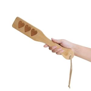 BDSMスレーブ大人用ボンデージギア,新しい厚手の竹製スパンキングパドルハート型インプリント - Product Image 6