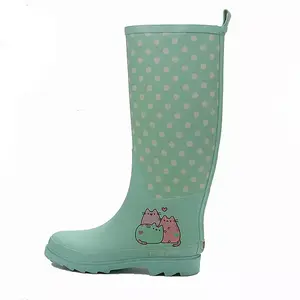 Waterproof Outdoor Garden Casual Rubber Rain Boots Shoes Women Print Ladies Wellies Rubber Boots