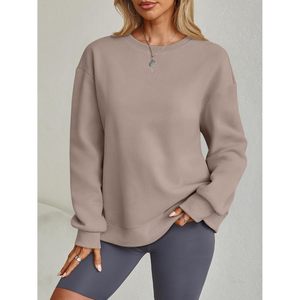 เสื้อสเวตเตอร์ผ้าฟลีซคอกลมแขนยาวคอวีแบบสวมศีรษะสำหรับผู้หญิงสำหรับฤดูใบไม้ร่วง2025 - Product Image 2