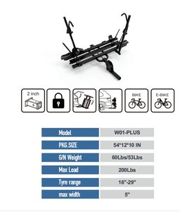 Vente chaude Nouveau porte-vélos d'attelage en acier pour vélo Porte-véhicules arrière Porte-vélos pour gros vélos - Product Image 2