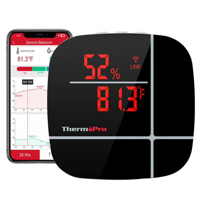 High Quality ThermoPro TP90 Smart WiFi Indoor Digital Thermometer Hygrometer Without Range Limitation