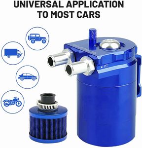 Kit universel de séparateur <span class=keywords><strong>d</strong></span>'huile à chicanes en aluminium de 300ml avec support <span class=keywords><strong>d</strong></span>'installation et <span class=keywords><strong>tube</strong></span> épaississant bleu - Product Image 2