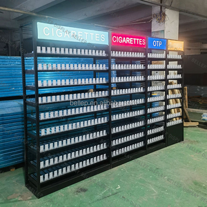 Giá để thuốc lá bằng kim loại gắn tường tùy chỉnh với hộp đèn LED - Product Image 2