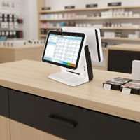 Système de point de vente tout-en-un, machine à double écran, caisse enregistreuse pour restaurant et commerce de détail, système d'exploitation Windows/Android, processeur Intel I5, garantie d'un an