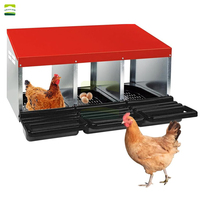 Nichoir à poules mobile en acier galvanisé 0,6 mm avec collecteur d'œufs anti-picage pour poulailler