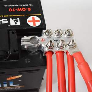 Serres-câbles pour batteries au plomb, calibre 8AWG jusqu'à 4/0(XL) AWG, connecteurs 12 voies, positif et négatif (+/-) (paire) - Product Image 4