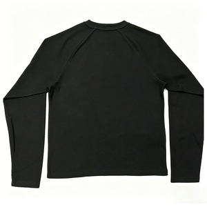 <span class=keywords><strong>Camiseta</strong></span> <span class=keywords><strong>Térmica</strong></span> Personalizada de <span class=keywords><strong>Manga</strong></span> <span class=keywords><strong>Larga</strong></span> Raglán para Hombre, Tejido Waffle, Algodón Negro, Corte Regular, Estampado Casual - Product Image 2