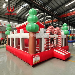 Château gonflable commercial de Noël en forme de canne à sucre avec toboggan, thème hiver pour enfants, idéal pour la <span class=keywords><strong>location</strong></span> de vacances - Product Image 2