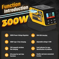 Régulateur de tension CC réglable 300W de 2V à 30V compatible avec la batterie DeWalt 18V/20V avec sortie XT60 18W Type-A pour la charge