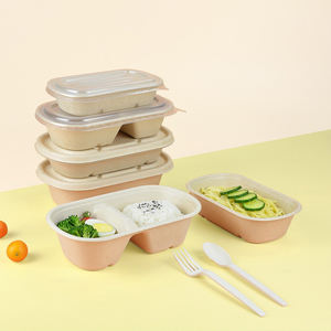 Cajas de papel para caña de azúcar, vajilla ranurada para almacenamiento y exhibición de alimentos para uso doméstico e industrial - Product Image 2