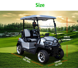Carrito de Golf de 2 Plazas con Llantas de Aluminio de 14 Pulgadas, Batería de 60V, Certificación CE, para Terrenos Difíciles, Mesa de Café para Golf - Product Image 3