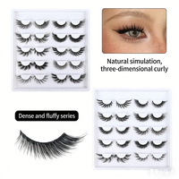 Bulu Mata Palsu Model Fox yang Laris Manis, Gaya Eropa & Amerika 3D Cat-Eye, Melengkung, Satu Bagian