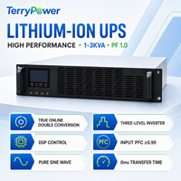 Alimentation sans interruption (ASI) en ligne monophasée 220V 1KVA 2KVA 3KVA avec batterie externe LiFePO4 pour serveur et télécommunications